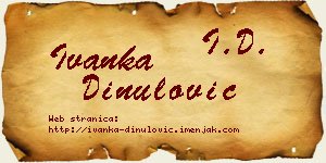 Ivanka Dinulović vizit kartica